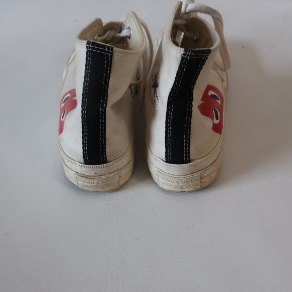 Womens Converse Chuck Taylor Commes des Garcons White Red All Star Sneakers W/8 - Picture 4 of 12